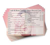 Lash & Brow Tinting Client Cards A6 Size - Salon and Therapist Customer Consultation Record - Treatment Services Essentials - Profile and Recording Forms - Beauty Stationery - 210x297mm - Pack of 400