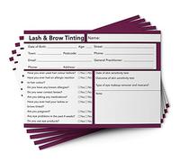 Lash & Brow Tinting Client Cards GDPR A6 Size - Salon and Therapist Customer Consultation Record - Treatment Services Essentials - Profile and Recording Forms - 105x148mm - Pack of 100