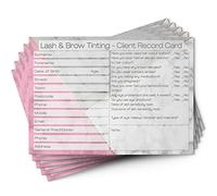Lash & Brow Tinting Client Record Cards A6 Size Salon Therapist Customer Consultation Mobile Therapist Treatment Services Essentials Profile Recording Forms Vouchers Beauty Stationery Pack of 25