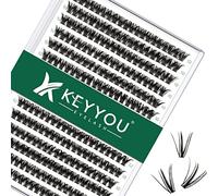 Lash ClUKters 300pcs Eyelash ClUKters 50D 0.07D Curl 10mm DIY Eyelash Extension KEYYOU Large Tray Volume Soft&Natural Individual Lashes(50D-0.07D,10)