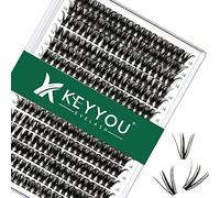 Lash ClUKters 300pcs Eyelash ClUKters 50D 0.07D Curl 13mm DIY Eyelash Extension KEYYOU Large Tray Volume Soft&Natural Individual Lashes(50D-0.07D,13)