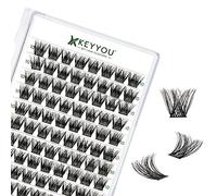 Lash ClUKters 96pcs Individual Lashes C Curl 10mm Eyelash ClUKters KEYYOU Volume Wispy Lash Extension Soft&Comfortable Easy DIY at Home(Y01,C-10mm)