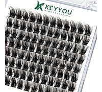 Lash ClUKters 96pcs Individual Lashes D Curl 8-16mm Eyelash ClUKters KEYYOU Volume Wispy Lash Extension Soft&Comfortable Easy DIY at Home(Y08 D-8-16MIX)