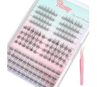 Lash Cluster Set, Lash Clusters 200 Pieces Anime Eyelashes Set with 3 Different Lengths, High-Quality Synthetic Fibres for Daily Makeup and Cosplay Looks, Perfect for Women