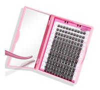 Lash Clusters, 120 Pcs Individual Cluster Lashes DIY Lash Extension Zero Touch Eyelash Clusters Volume Wispy Lashes Super Thin Band Reusable Soft & Comfortable(Tufted-D-8-16 mix)
