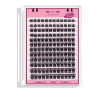 Lash Clusters, 144 Pcs Individual Cluster Lashes DIY Lash Extension Zero Touch-C-8-16mix Eyelash Clusters Volume Wispy Lashes Super Thin Band Reusable Soft & Comfortable(Flutter-C-8-16 mix)