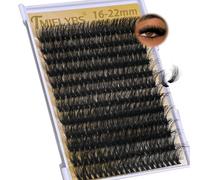 Lash Clusters 16-22mm Long Cluster Eyelash Extensions Thick D C Eyelash Clusters 240pcs Waterproof Individual Lashes Soft Wispy False Eyelashes DIY Volume Lash Extension at Home, by TMIELYBS