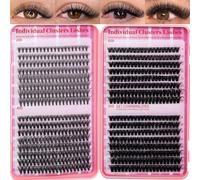 Lash Clusters 4 Style DIY Lashes Clusters Eyelash Clusters Pestañas Postizas Naturales False Eyelashes Cluster Eyelash Extensions Wispy Lash Clusters Soft Cluster Lashes(20D+40D+60D+80D,9-16mm Lashes)