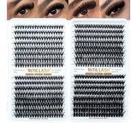 Lash Clusters 4 Style Wispy Lashes Clusters 640PCS Eyelash Clusters Pestañas Postizas Naturales Cluster Eyelash Extensions Soft Cluster Lashes False Eyelashes(40D+50D+60D+80D,10-16mm Lash Only)