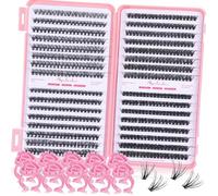 Lash Clusters, 640 Pcs Eyelashes Cluster Extensions Fluffy Individual Lashes 30D 40D 50D 60D D Curl False Eyelashes with 10pcs Ring Rubber Holder,9-16mm