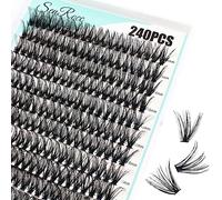 Lash Clusters Extensions 240 Pieces Individual Lashes 14-18 mm Mixed Long Natural Look DIY Eyelash Extension Supplies C Curl Individual Eyelashes Faux Mink Cluster Lashes 0.07 (40D-0.07C-14-18 mm)