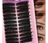 Lash Clusters Eyelashes Clusters 192pcs Left&Right Cluster Eyelash Extensions Thick D Curly Individual Lashes Clusters 100P 10-18MM DIY Fairy Lash Extension at Home