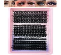 Lash Clusters Fluffy Individual Eyelashes 275 Pcs 80D+100D+180D DIY Lash Extensions Thick Cluster Lashes 10-18mm Natural Eyelash Clusters Russian D Curl Volume Eyelash Extensions at Home
