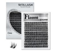 Lash Clusters Hybrid Lashes Clusters Wispy Eyelash Clusters WideSpan Cluster Lashes Volume Cluster Eyelash Extensions Pestañas Postizas Naturales Invisible Lash Band 8-18mm(Flaunt Lash Only)