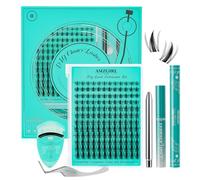Lash Clusters Kit 144pcs, Manga Eyelash Extension Kit Ultra-Thin Invisible Lash Band, Waterproof Lash Bond and Seal Lash Remover Applicator Tools for Beginner Self Use(Maple Leaf,C-Mix8-16mm kit)