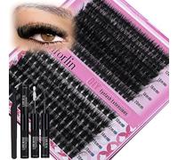 Lash Clusters Kit 160D+260D Lash Extension Kit 196pcs Thick Cluster Eyelash Extensions 10-20mm Dramatic Individual Lashes Look Like Lash Extension DIY Lash Extension Kit by Anforlin