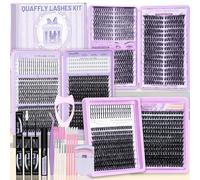 Lash Clusters Kit 1790Pcs With Spike and Bottom Lash DIY Individual Lashes Extension Kit Lash Bond&Seal Remover Tweezer Brush Mascara Shield Lash Curler For False Eyelash Cluster Kit At Home