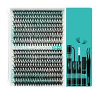 Lash Clusters Kit 320pcs Cluster Eyelash Extension 30D 40D with Long Lasting Lash Bond and Seal Waterproof,Lash Glue Remover,Lash Applicator for Individual Fake Eyelashes(D-Mix9-16mm)
