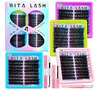 Lash Clusters Kit 3D Effect Eyelash Clusters Kit Cat Eye Lashes Clusters Kit Pestañas Postizas Naturales Cluster Eyelash Extensions+Lash Bond&Seal,Lash Remover,Tweezers(Cat 60D+80D+100D+120D Kit)