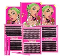 Lash Clusters Kit 50D+80D+100D 3 Boxes Set 13-20MIX Individual Eyelash Extension Classic Look with Bond and Seal Remover Applicator DIY at Home
