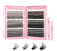 Lash Clusters Kit, 590 Pcs Individual Eyelashes Kit 30-40-50-60-80-100D False Eyelashes 8-16mm Individual Lash Extension Kit D Curl Fluffy