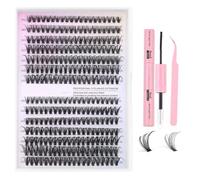Lash Clusters Kit - Natural DIY Eyelash Extension Kit D Curl - 30D 40D Individual Wispy False Lashes with Bond & Tweezers - Soft Volume for Self-Application at Home 9-16mm 280 Pcs
