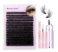 Lash Clusters Kit Natural Eyelashes Individual 3D Soft Cluster Lashes 50d 10-18mm Mixed Russian DIY Lash Extension Kit with Lash Bond and Seal(FK/KIT-50d-3D-Mix1018)
