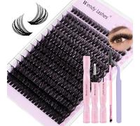 Lash Clusters Kit Natural Eyelashes Individual C-Curl Soft Cluster Lashes 60d 10-18mm Mixed Russian DIY Lash Extension Kit with Lash Bond and Seal(FK/KIT-60d-C-Mix1018)