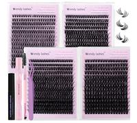 Lash Clusters Kit Packs: 1078Pcs Eyelash Clusters for DIY Lash Extensions Kit, D Curl, 10-18mm Mixed Individual Eyelashes,Cat Eye, Soft, Volume, Fluffy,Bulk Pack(40D/60D/60D/80D)