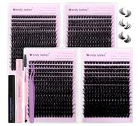 Lash Clusters Kit Packs: 980Pcs Eyelash Clusters for DIY Lash Extensions Kit, D Curl, 10-18mm Mixed Individual Eyelashes,Cat Eye, Soft, Volume, Fluffy,Bulk Pack(60D/80D/80D/100D)