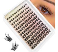 Lash Clusters Manga Eyelash Clusters Wispy Spiky Cluster Eyelash Natural Look Extensions Individual 144pcs 8-16mm Fairy Lashes Volume Anime Lash Clusters Cosplay Lashes DIY at Home