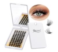 Lash Clusters QUEWEL Cluster Lashes Mix12-16mm in 360°Reversible Mirror Box, DIY Lash Extensions Soft Eyelash Clusters Comfortable & Super Easy to Use(MIX12-16 FZM01-D)