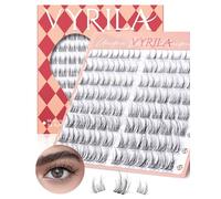 Lash Clusters - VYRILA Eyelash Clusters 0.05mm PBT Fiber, 0.1mm Superfine Invisiband D Curl Diy Lash Extension, 80pcs 8-16mm Individual Like Eyelash Extensions (Divine-D-8-16Mix)