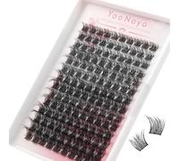 Lash Clusters Wispy Cluster Eyelash Extensions Invisible Lash Band 140Pcs 10-16mm Natural Fluffy Lashes Extensions D Curl Volume Individual Eyelashes for Beginners (QB-10-16mm-140PCS)