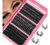 Lash Clusters with Bottom Lashes Thick 80D+100D+200D Volume Eyelash Clusters 14-20mm Lash Clusters 3 Style D Curly Individual Eyelash 300pcs DIY Lash Extension for Beginners by FOINEMYED
