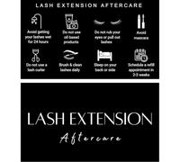 Lash Extension Aftercare Card | 50 Pack | Lash Aftercare Instruction Minimalist Cards Double Sided Size 3.5 x 2 inches Eye Lash Aftercare Kit for Clients with 2-3 Week Refill Instruction