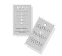Lash Extension Aftercare Instructions Cards | 50 Pack | Double Sided Size 3.5 x 2" inches After Care (2-3 Week Fillers) | Gray with White Design