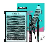 Lash Extension Kit 280PCS Eyelash Clusters 40D DIY Eyelash Extension Kit Individual Lashes Natural Lash Clusters Kit with Lash Bond and Remover Waterproof, Lash Tweezers(D-Mix9-16mm Kit)