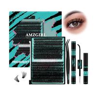 Lash Extension Kit - 320Pc DIY Individual Lashes, Clusters, Bond & Seal, Remover, Applicator Tool - 80100D, D-Mix10-16mm Kit