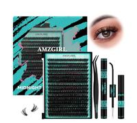Lash Extension Kit 320Pcs,DIY Individual Lashes Clusters Kit,Lash Bond And Seal,Lash Remover For Eyelashes Extensions,Lash Applicator Tool For False Eyelash Cluster Kit At Home(90D,D-Mix10-16mmKit)