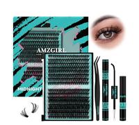 Lash Extension Kit 320Pcs,DIY Individual Lashes Clusters Kit,Lash Bond And Seal,Lash Remover For Eyelashes Extensions,Lash Applicator Tool For False Eyelash Cluster Kit At Home(7090D,D-Mix10-16mmKit)
