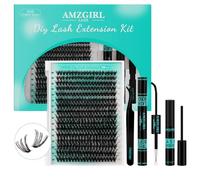 Lash Extension Kit 320Pcs,DIY Individual Lashes Clusters Kit,Lash Bond And Seal,Lash Remover For Eyelashes Extensions,Lash Applicator Tool For False Eyelash Cluster Kit At Home(50D,D-Mix9-16mm Kit)