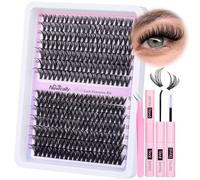 Lash Extension Kit Cluster Lashes Kit 40D 50D Volume Individual Eyelashes Kit D Curl DIY Eyelash Extension Kit 10-18MM Lash Clusters Kit Individuals 280Pcs by Newcally