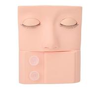 Lash Extension Mannequin Head with Replaceable Eyelid and 2 Glue Cups, Lifelike Mannequin Head for Makeup and Eyelashes Extension Practice(Pink)