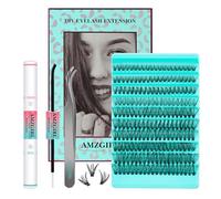 Lash Extension Set 200 Pieces Eyelash Extensions Set 40D Cluster Lashes DIY Eyelash Extensions Kit with Cluster Eyelashes Wispy, Waterproof Eyelashes Bond and Seal, Eyelash Extension Tweezers