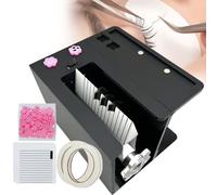 Lash Fan Maker Machine, Acrylic Eyelash Separator Machine with Lash Tweezer + 100 PCS Lash Glue Rings + 30 Striped Paper + 2 Tape, Eyelash Flowering Machine for Volume, Isolation & Classic Lashes