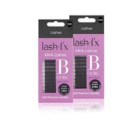 Lash FX Mink B Curl False Eyelashes, Synthetic Mink Fur, Natural Look