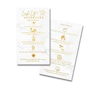 Lash Lift and Tint Aftercare Cards | Physical Printed 2 x 3.5” inch Business Card | Marble with Gold Color Design