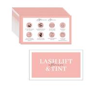 Lash Lift and Tint Aftercare Instruction Cards 2x3.5” inches Eyelash Business Supplies 100 pcs (Modern Pink)