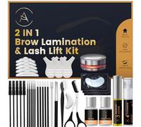 Lash Lift & Eyebrow Lamination Kit, 2-in-1 Solution, At Home Brow Lamination, Beginner/Professional, Eyelash Lift Kit, Lasts 6-8 Weeks, 15 Applications, DIY Brow - Lash Perm - ABLK2